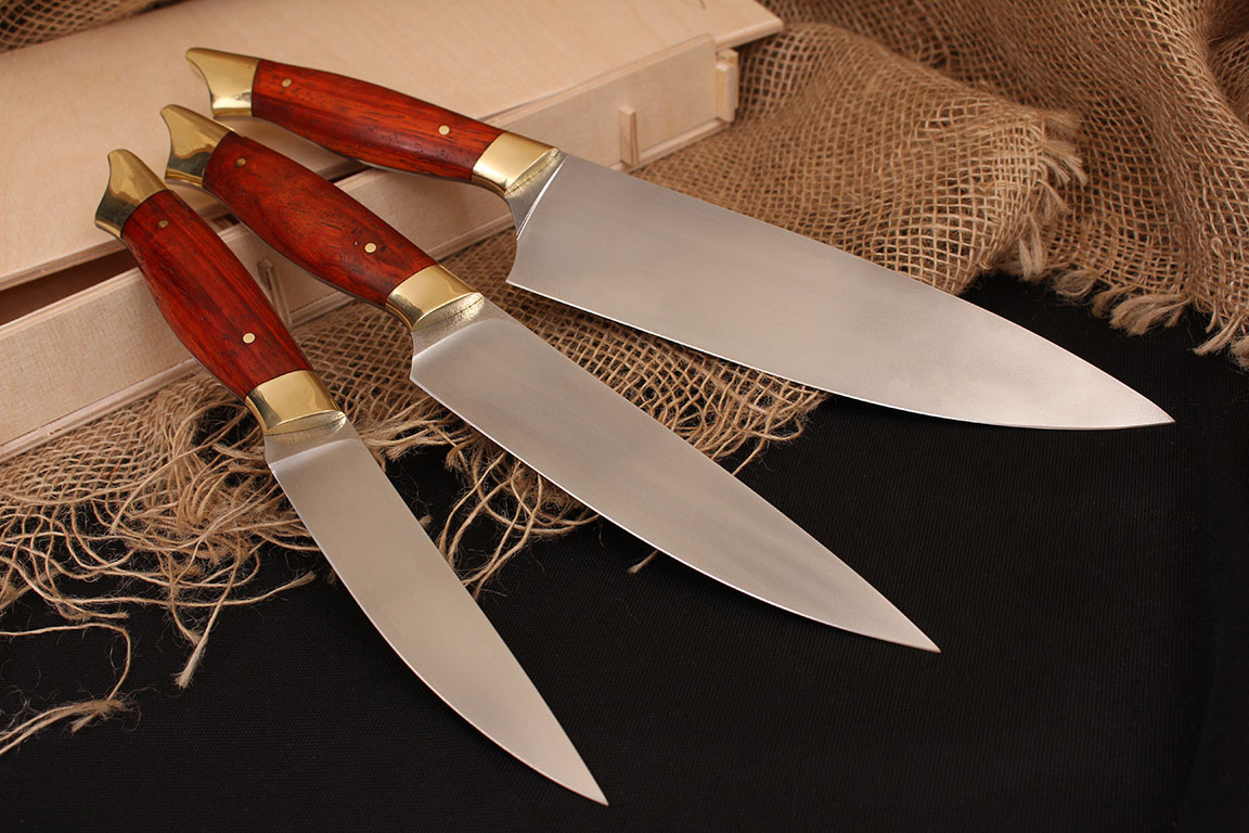 Набор кухонных ножей "Рататуй" Кованая сталь х12мф. Рукоять дерево Падук.
